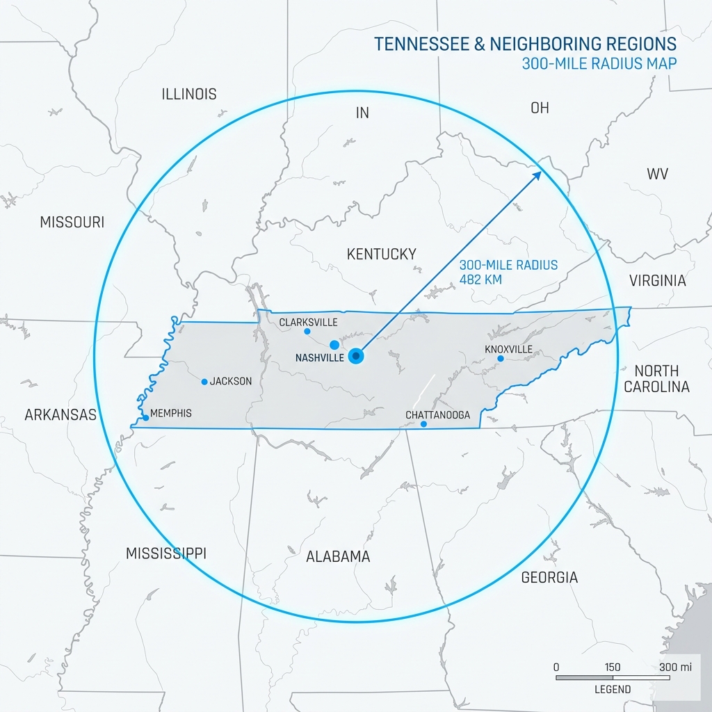 Tennessee Service Area Map